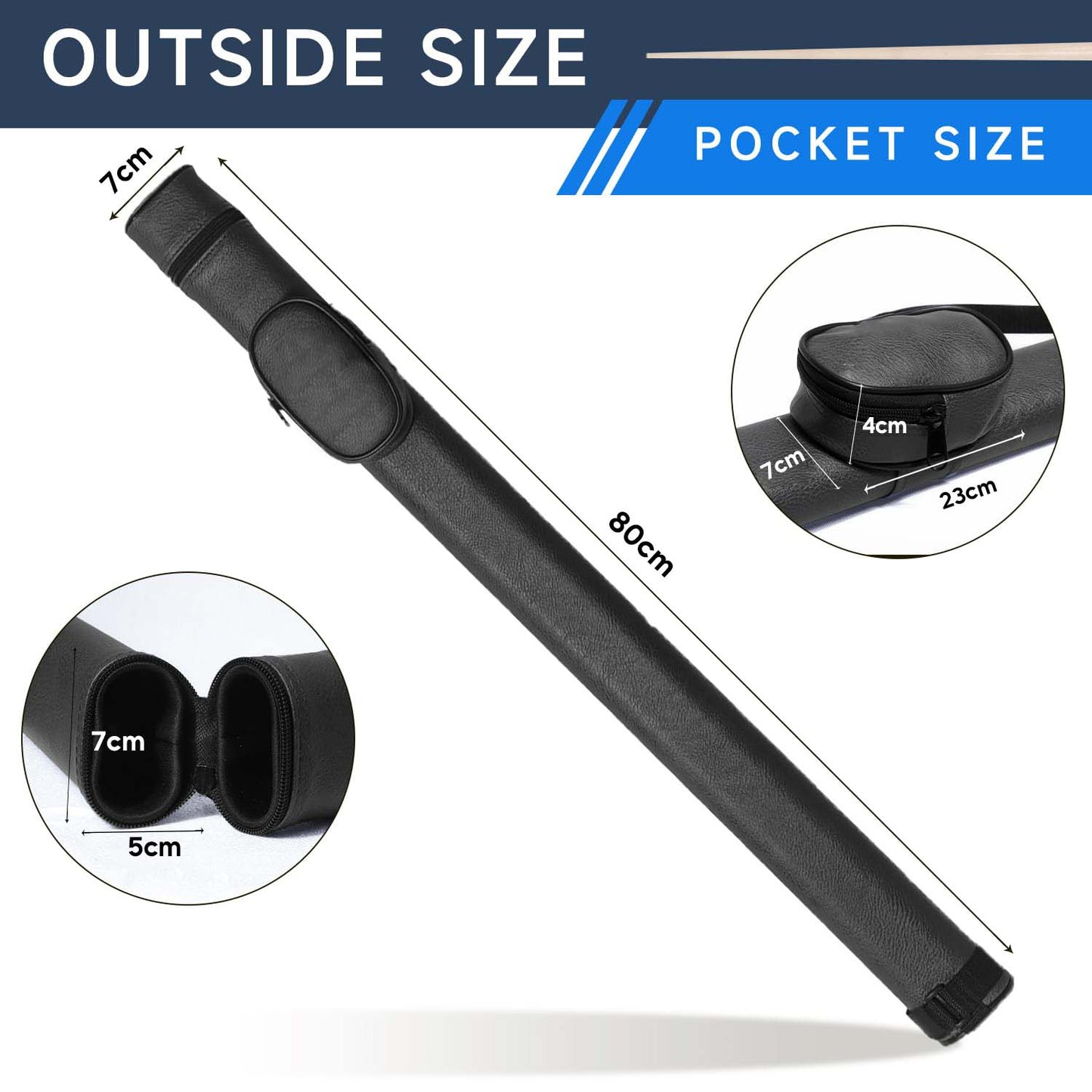 NNEDSZ 80cm Billiard Cue Cases 1x1 Deluxe Hard Billiard Pool Cue Stick Carrying Case Pool Billiards